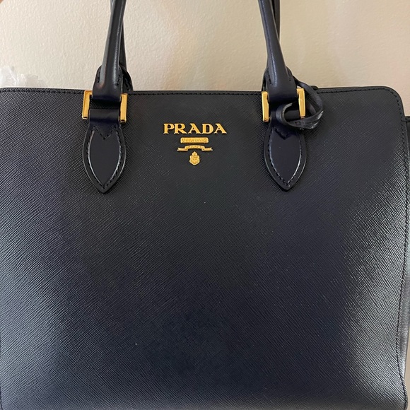 Prada Saffiano Soft Calfskin Tote Navy - Picture 9 of 10